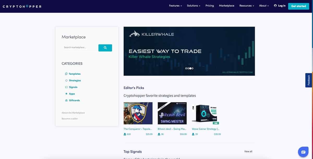 cryptohopper marketplace