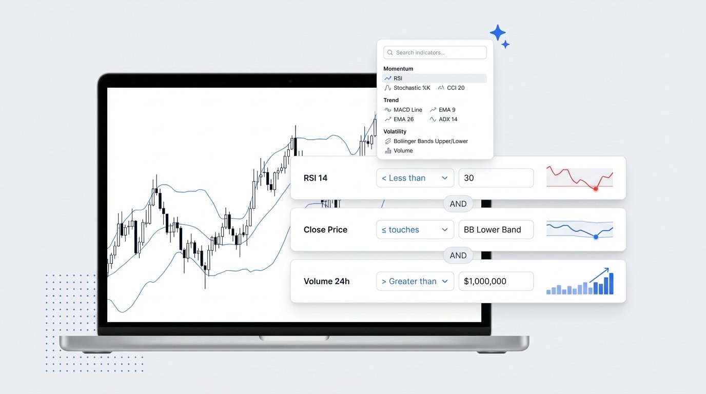 Custom Rules Engine — Build Custom Screening Rules with RSI, MACD, Bollinger Bands, and More