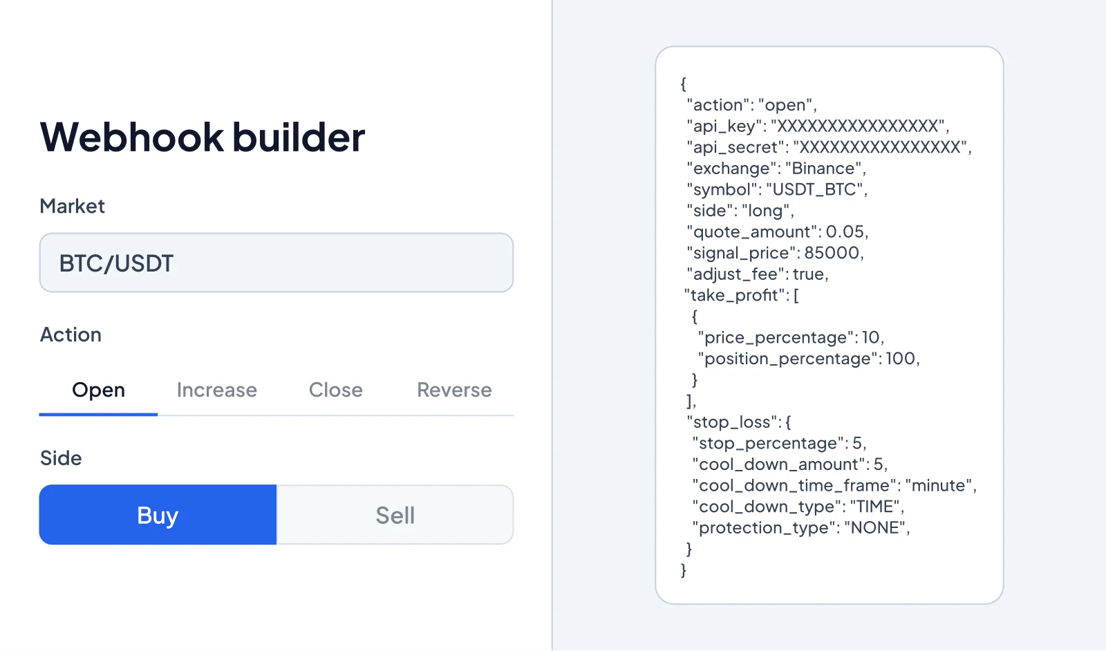 Altrady TradingView webhook integration for automated trading